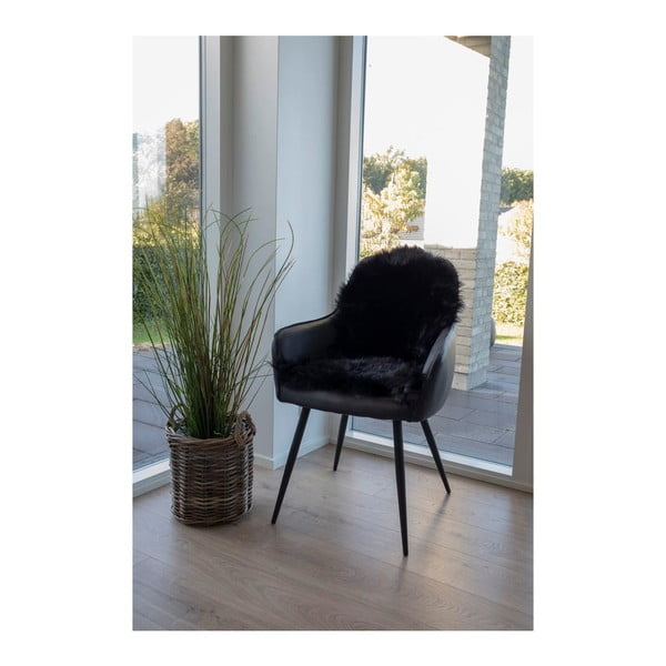 Sintetinė oda ir kailis juodos spalvos 50x85 cm – House Nordic-image-2