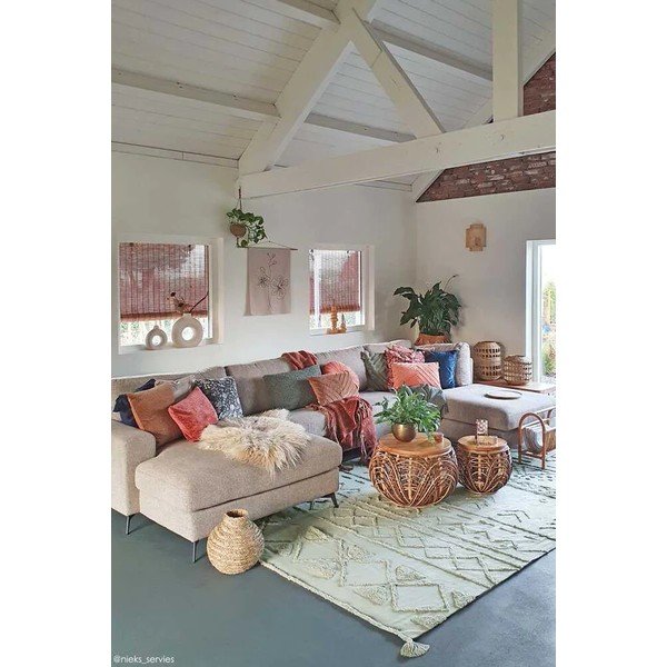 Skalbiamas/rankų darbo iš medvilnės kilimas šviesiai žalios spalvos 170x240 cm Tribu Olive – Lorena Canals-image-4