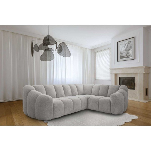 Šviesiai pilkos spalvos kampinė sofa (su dešiniuoju kampu/„L“ formos) Shell – Miuform-image-1