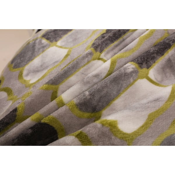 Viengulė patalynė žalios spalvos/pilkos spalvos iš mikropliušo 140x200 cm – My House-image-4