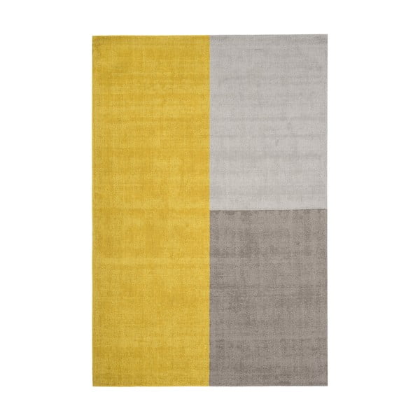 Geltonas ir pilkas kilimas Asiatic Carpets Blox, 120 x 170 cm
