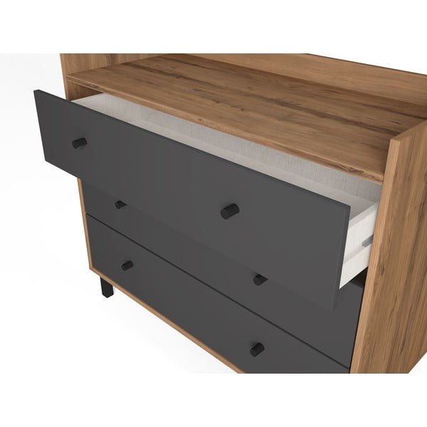 Pilka žema riešutmedžio 92x75 cm komoda Malta - Marckeric-image-3
