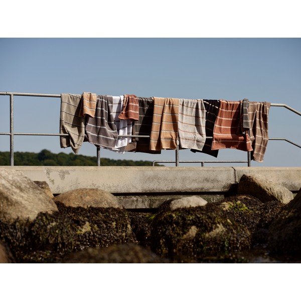 Juodos spalvos/šviesiai pilkos spalvos iš medvilnės vonios rankšluostis 70x140 cm Sauna – Zone-image-4