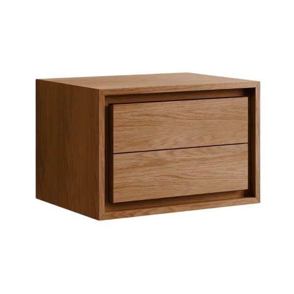 Rudos spalvos iš tikmedžio masyvo pakabinama spintelė po kriaukle 60x40 cm Kenta – Kave Home