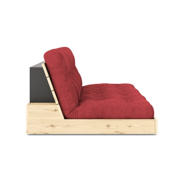Sulankstoma sofa iš kordinio velveto raudonos spalvos 196 cm Base – Karup Design-image-3