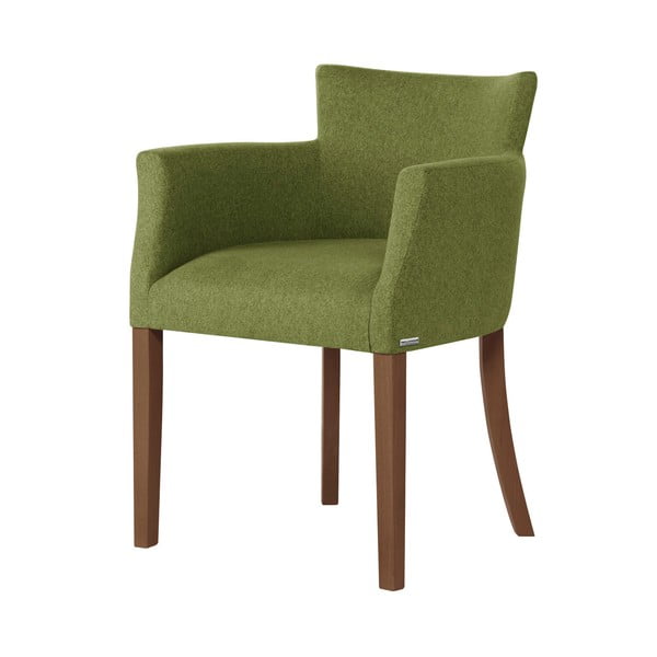 Tamsiai žalia kėdė su tamsiai rudomis buko medienos kojomis Ted Lapidus Maison Santal