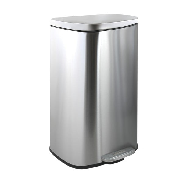 Matinės sidabrinės spalvos iš plieno šiukšliadėžė su pedalu 50 l   Akira – Spirella