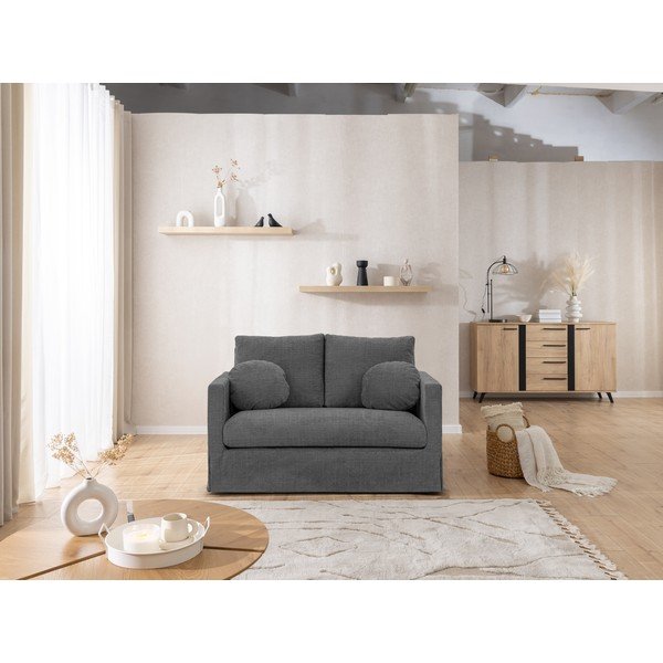 Tamsiai pilkos spalvos sofa 140 cm Paphos – Ropez-image-2