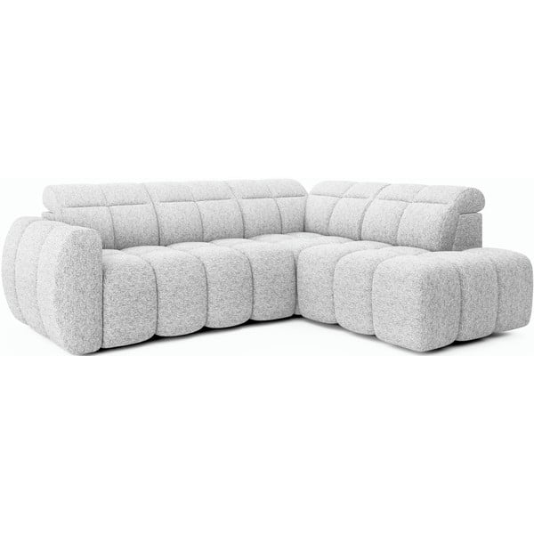 Šviesiai pilkos spalvos iš boucle sulankstoma/su sandėliavimo vieta kampinė sofa (su dešiniuoju kampu/„L“ formos) Falconn – ELTAP-image-2