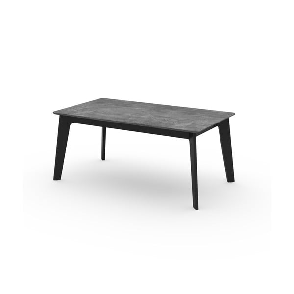 Prailginamas valgomojo stalas juodos spalvos su betono dekoro stalviršiu 100x180 cm Shadow – TemaHome-image-2