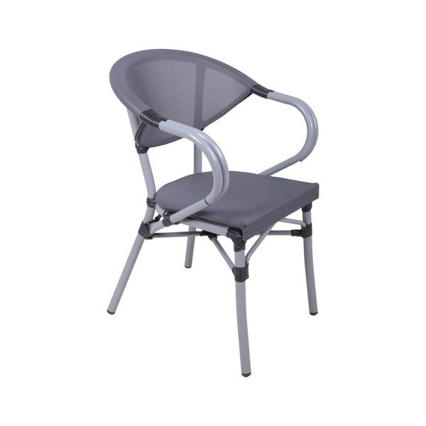 Pilkos spalvos metalinė sodo kėdė Toskana – Garden Pleasure-image-1