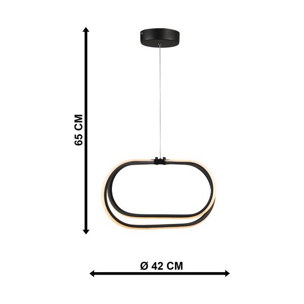 Juodos spalvos iš metalo kabantis šviestuvas LED ø 42 cm Loca – Squid Lighting-image-3