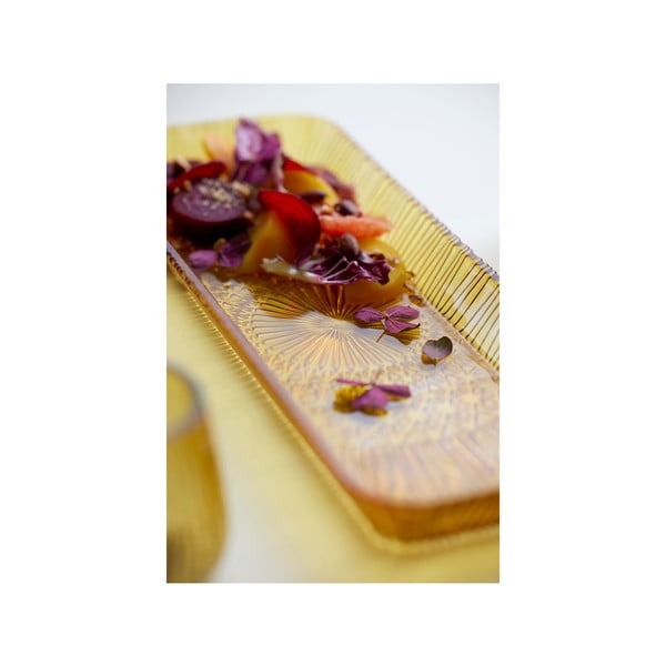 Serviravimo padėklas oranžinės spalvos iš stiklo  14x38 cm Kusintha – Bitz-image-2