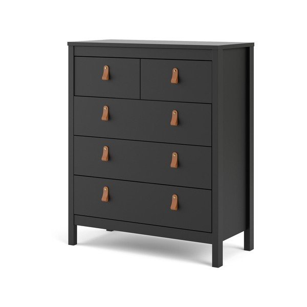 Aukšta šoninė spintelė juodos spalvos 82x99 cm Madrid – Tvilum-image-4