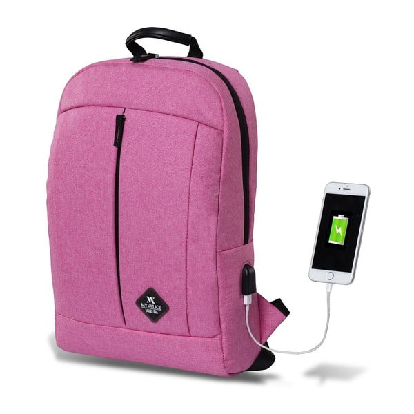 Fuksijų spalvos kuprinė su USB jungtimi My Valice GALAXY Smart Bag