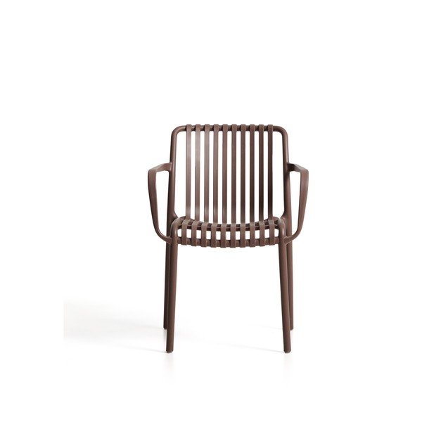 Rudos spalvos plastikinė sodo kėdė Isabellini – Kave Home-image-4