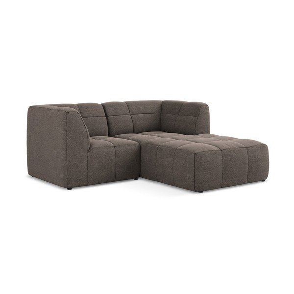 Rudos spalvos kampinė sofa iš boucle (su dešiniuoju kampu/su gultu) Aloha – Makamii-image-2