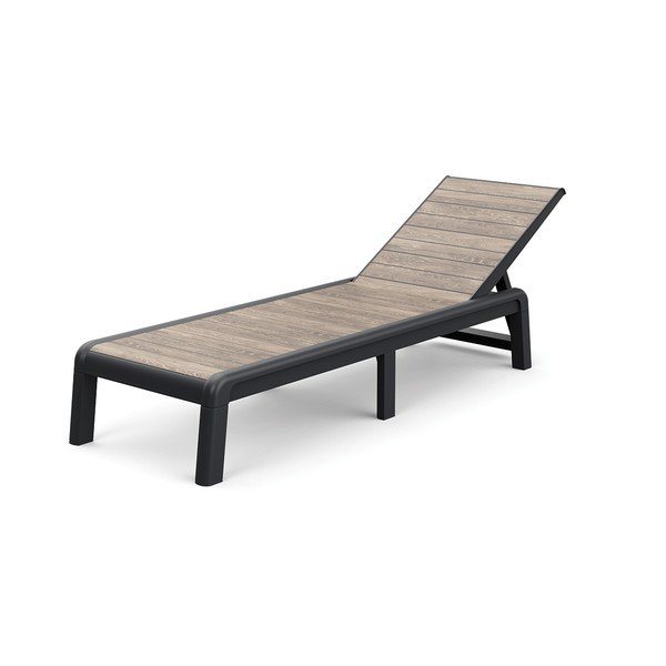 Rudos spalvos plastikinis reguliuojamas/sulankstomas sodo šezlongas Deco Porto – Keter-image-2