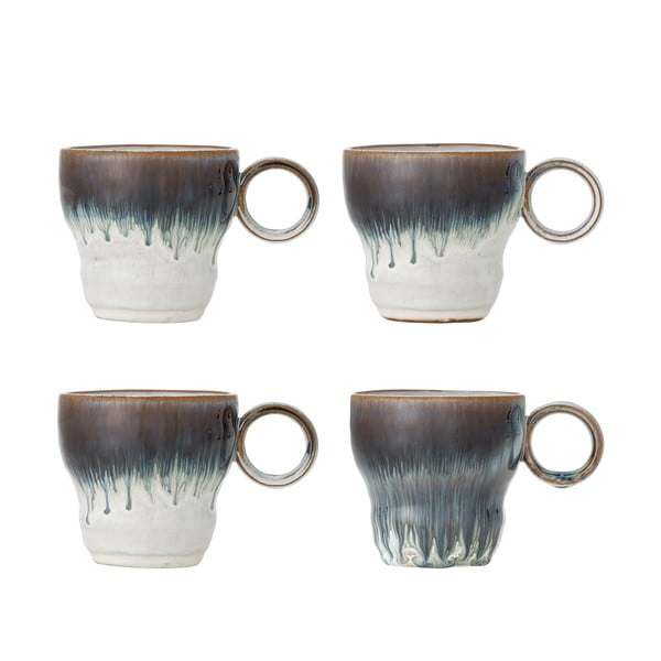 Mėlynos spalvos iš akmens masės puodeliai 4 vnt. 300 ml Nigel – Bloomingville