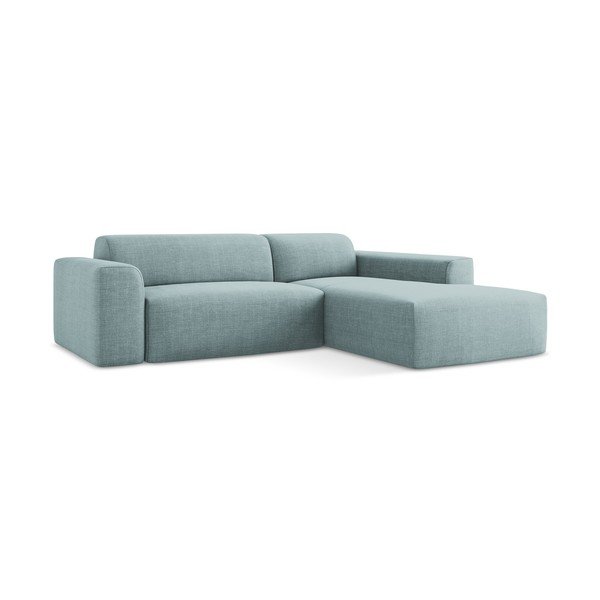 Mėlynos spalvos kampinė sofa (su dešiniuoju kampu/su gultu) Keli – Makamii-image-2