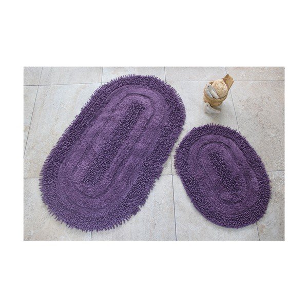 2 violetinių vonios kambario kilimėlių rinkinys Jane