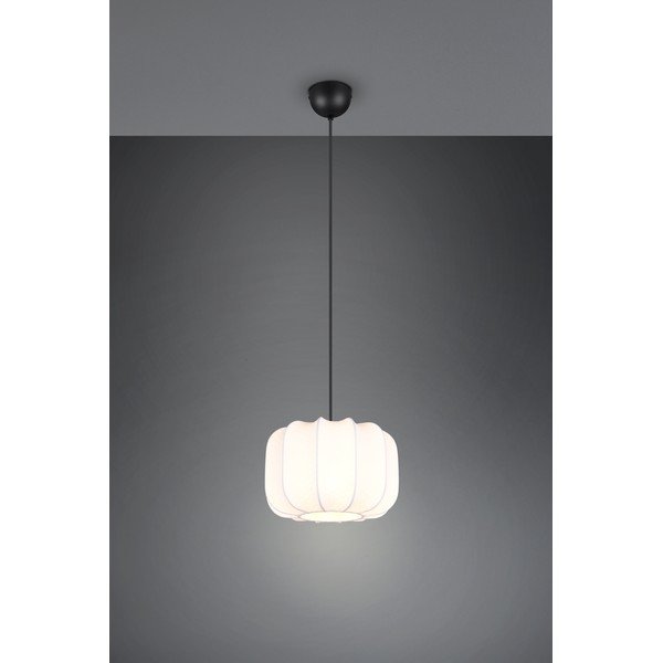 Baltos spalvos iš metalo kabantis šviestuvas ø 25 cm su tekstiliniu gaubtu Madleine – Reality-image-2