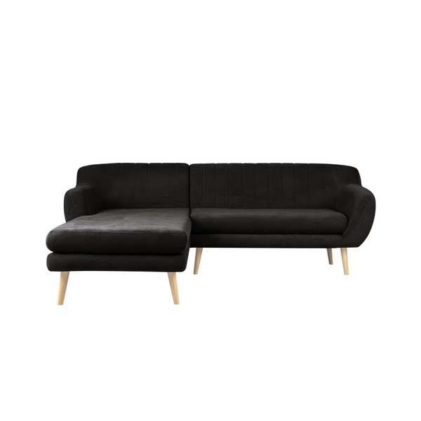 Juoda sofa Mazzini Sofas Sardaigne, kampas kairėje