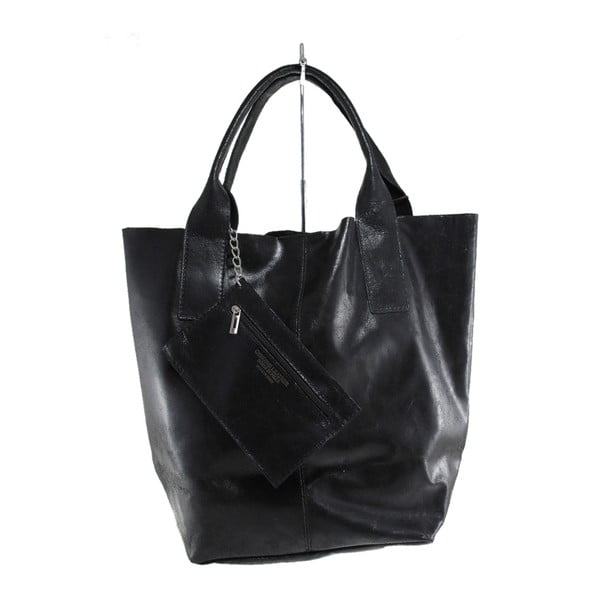 Juoda odinė rankinė Chicca Borse Tote Moe-image-1