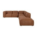 Kampinė sofa konjako rudos spalvos iš dirbtinės odos (su dešiniuoju kampu) Fairfield Kentucky – Bonami Selection