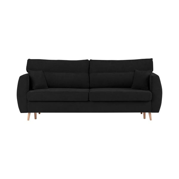 Juodos spalvos trivietė sofa-lova su saugykla "Cosmopolitan Design Sydney", 231 x 98 x 95 cm