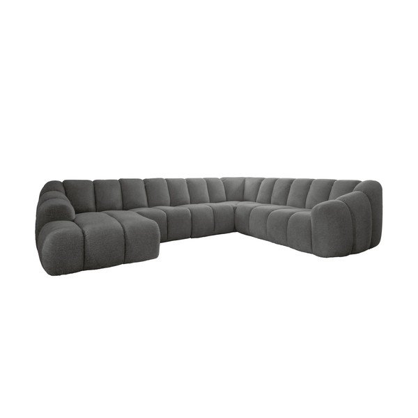 Pilkos spalvos kampinė sofa (su dešiniuoju kampu/„U“ formos) Shell – Miuform