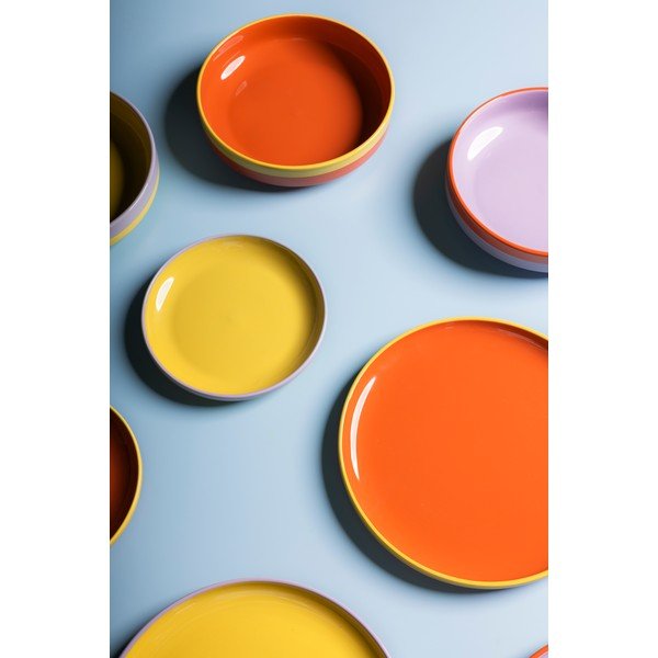 Žalios spalvos/oranžinės spalvos sriubos iš akmens masės lėkštė ø 21 cm Duo – ONA-image-1