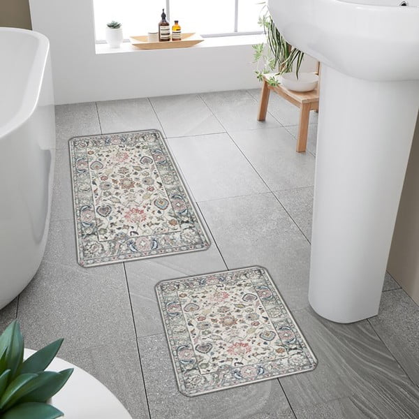 Vonios kilimėliai pilkos spalvos 2 vnt. 60x100 cm – Mila Home-image-3