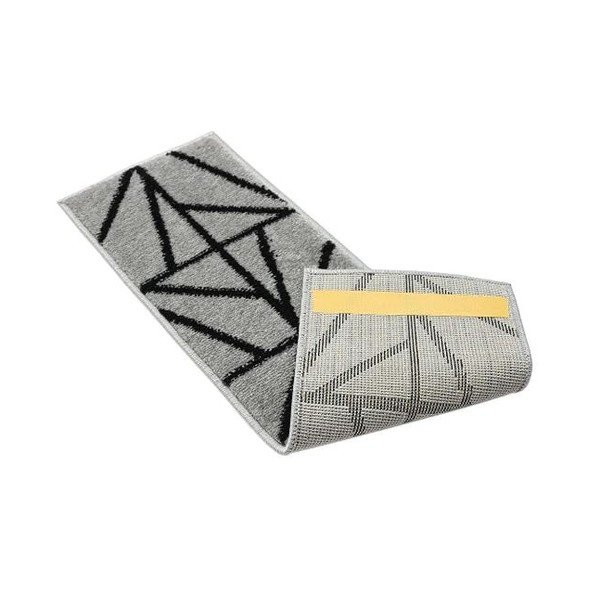 Laiptų kilimėlių rinkiniai juodos spalvos/pilkos spalvos 13 vnt. 22x73 cm Striped – Mila Home