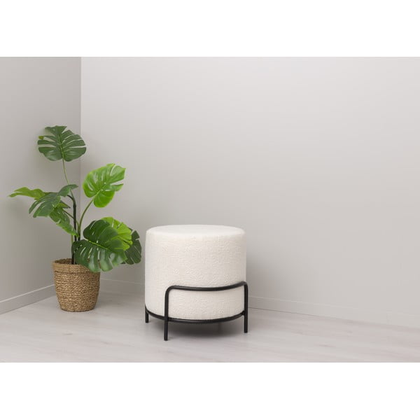 Pufas baltos spalvos iš boucle Carl – Tenzo-image-1