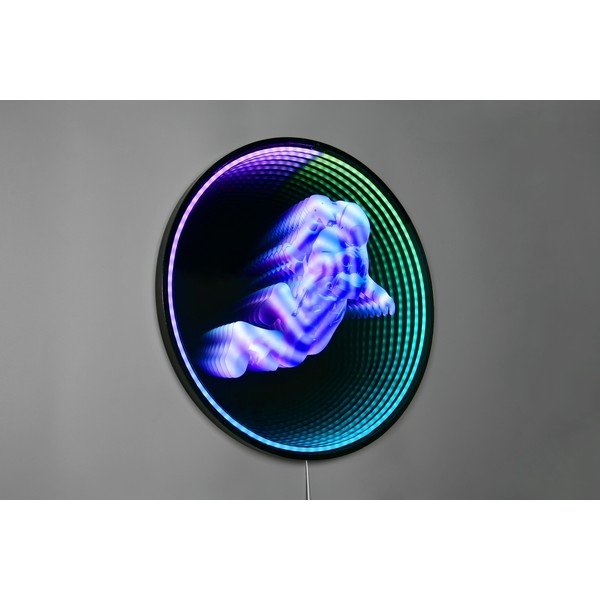 Juodos spalvos sieninė šviečianti dekoracija su kištuku ø 60 cm Duke – Reality-image-1