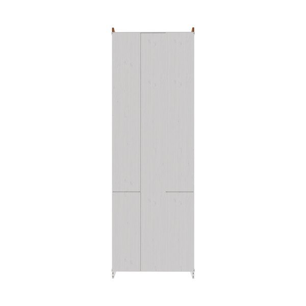 Baltos spalvos/gintarinės spalvos iš pušies masyvo spintelė 74x223x37 cm Anita – Støraa-image-4