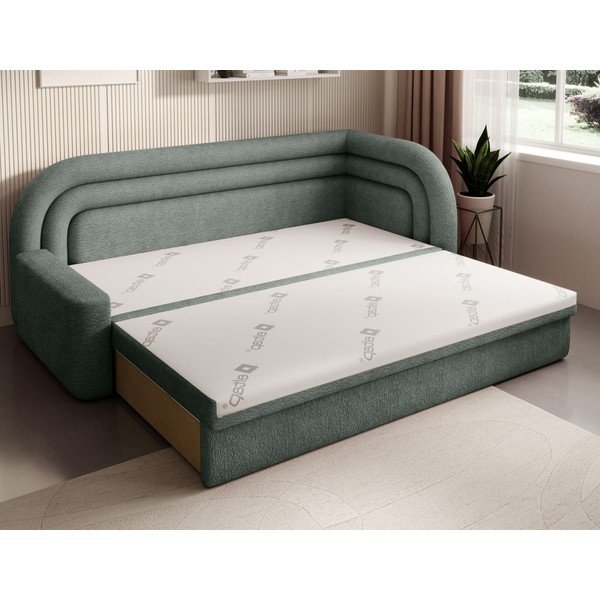 Žalios spalvos iš šenilinio audinio sulankstoma/su sandėliavimo vieta sofa su dešiniuoju kampu 223 cm Fabillo – ELTAP-image-3