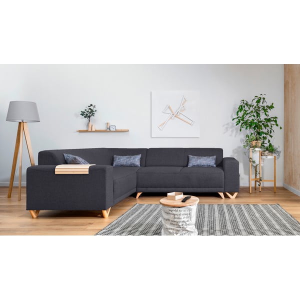 Antracito spalvos sulankstoma/su sandėliavimo vieta kampinė sofa (su kairiuoju kampu/„L“ formos) Classy Sophie – Miuform-image-1