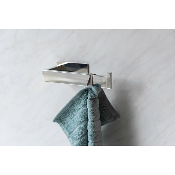 Savaime prilimpantis rankšluosčių laikiklis iš nerūdijančio plieno blizgios sidabrinės spalvos Genova – Wenko-image-1