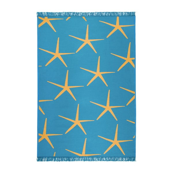 Mėlynas ir geltonas dvipusis kilimas "Starfish", 120 x 180 cm