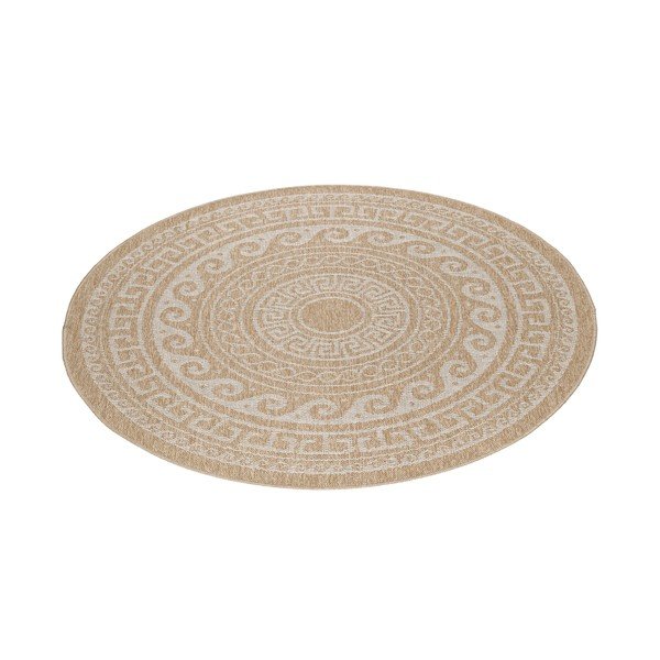 Smėlio spalvos apvalios formos lauko ir vidaus kilimas ø 200 cm Comilla – Ayyildiz Carpets-image-2