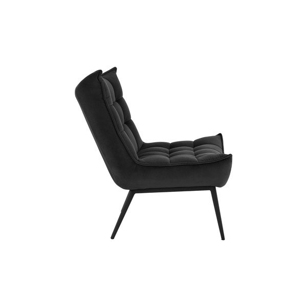 Juodos spalvos krėslas iš velveto Legend – Ellos Home-image-3