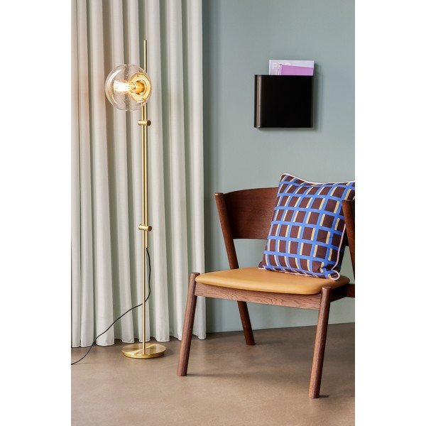 Žalvario spalvos pastatomas šviestuvas (aukštis 147 cm) su stiklo gaubtu Bubble – Hübsch-image-1