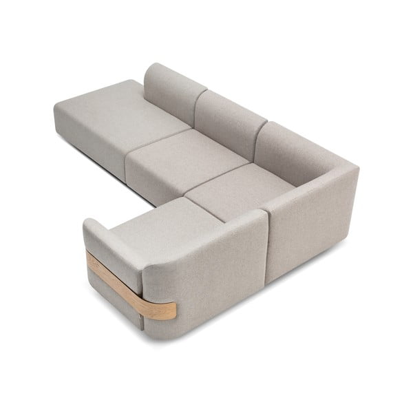 Šviesiai pilkos spalvos sofos modulis (kintamas) iš vilnos ir lino mišinio Hugg - Gazzda-image-2