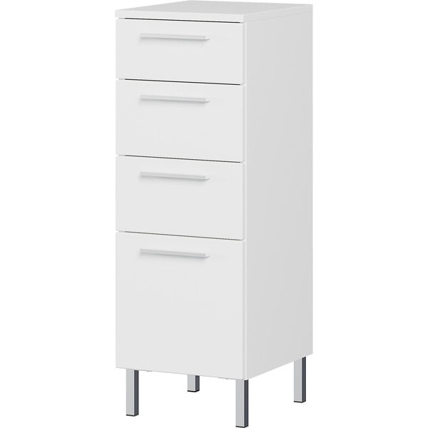 Balta žema vonios kambario spintelė 30x86 cm Arvada - Germania-image-1