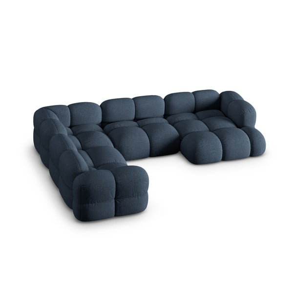 Tamsiai mėlynos spalvos kampinė sofa (su kairiuoju kampu/„U“ formos) Loretto – Cosmopolitan Design
