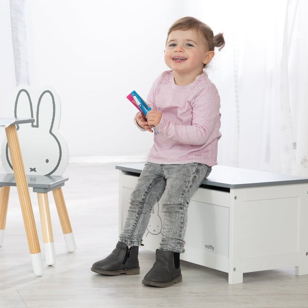 Baltos spalvos vaikiška daiktadėžė 60x32x30 cm Miffy – Roba-image-1