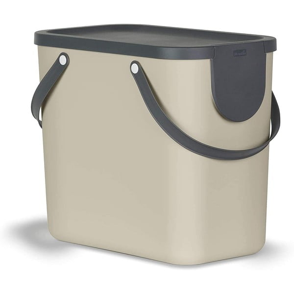 Šviesiai rudos spalvos iš perdirbto plastiko šiukšliadėžė rūšiavimui 25 l Albula – Rotho