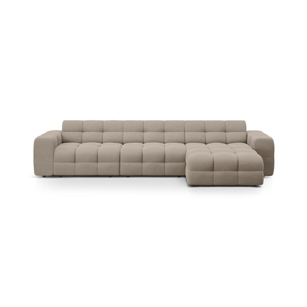 Rudos spalvos kampinė sofa (su dešiniuoju kampu/su gultu) Kendal – Micadoni 
